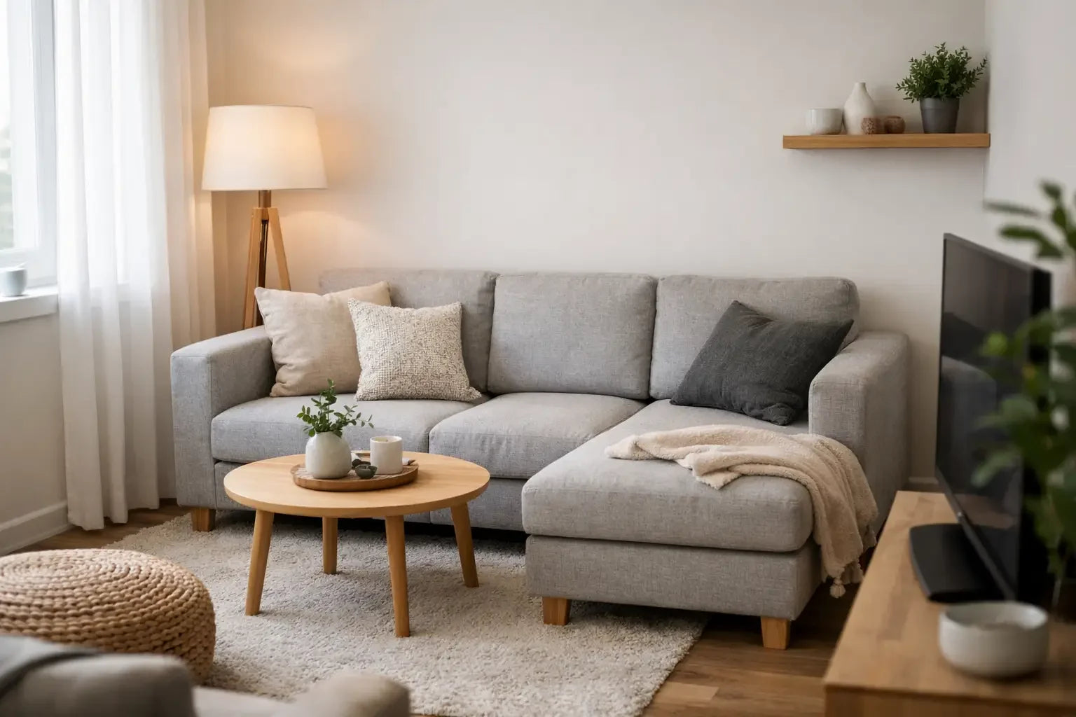 Mahtuuko kulmasohva pieneen olohuoneeseen?