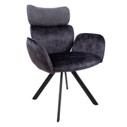 Chair EDDY with armrests, dark grey - 10331