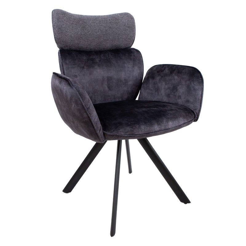 Chair EDDY with armrests, dark grey - 10331