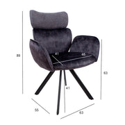 Chair EDDY with armrests, dark grey - kuva 2