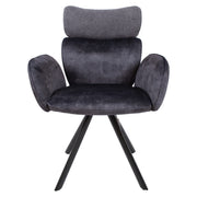 Chair EDDY with armrests, dark grey - kuva 3