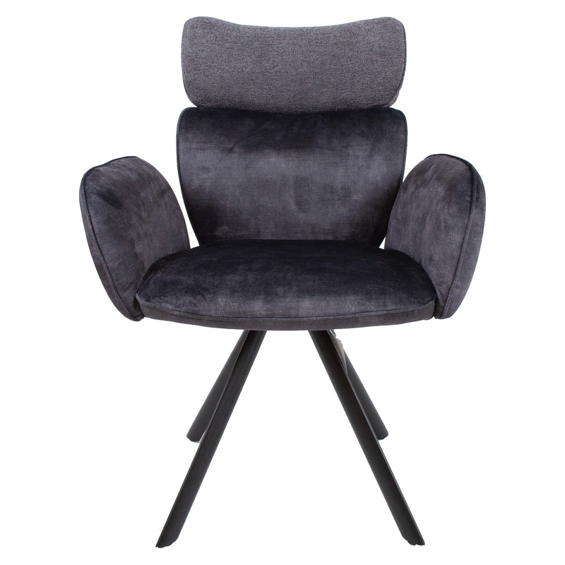 Chair EDDY with armrests, dark grey - kuva 3
