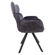 Chair EDDY with armrests, dark grey - kuva 4