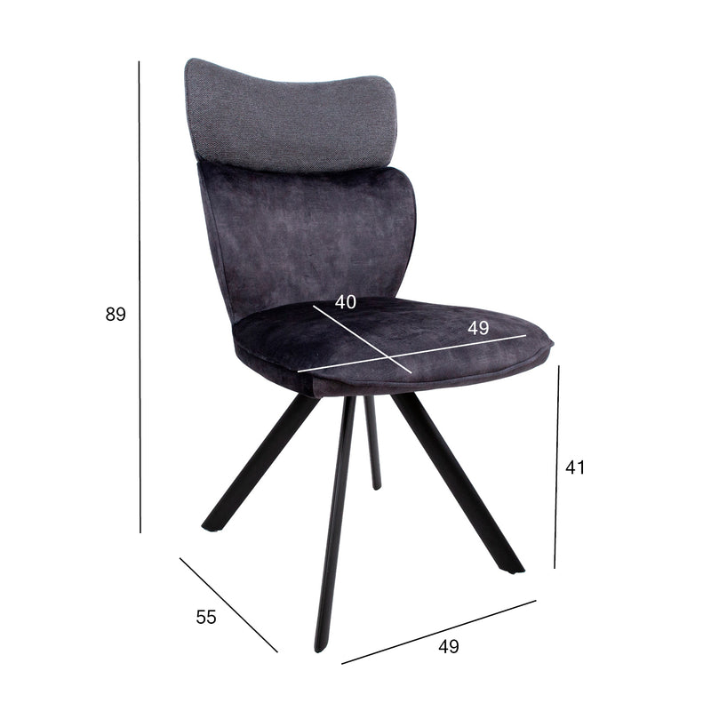 Chair EDDY dark grey - kuva 2