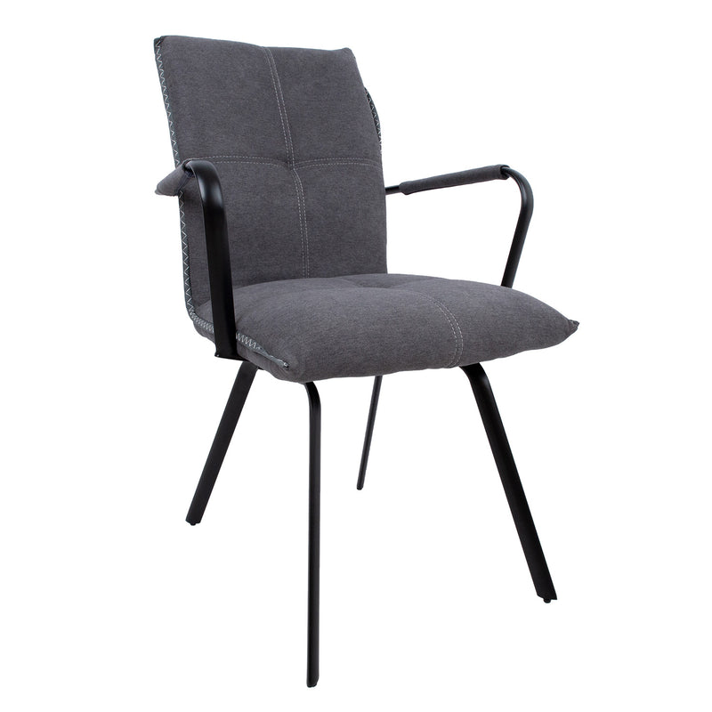 Chair EDDY with armrests, grey - 10336