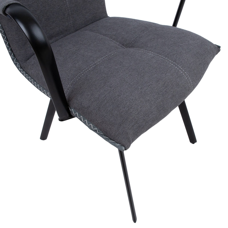 Chair EDDY with armrests, grey - kuva 7