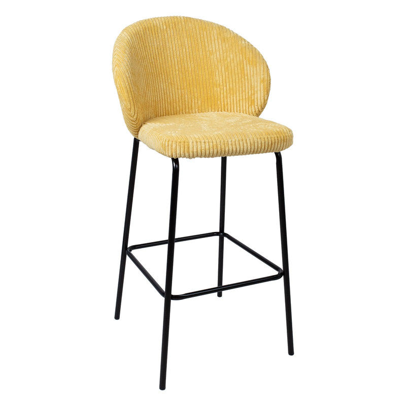 Bar chair ZIVA yellow corduroy - 10428