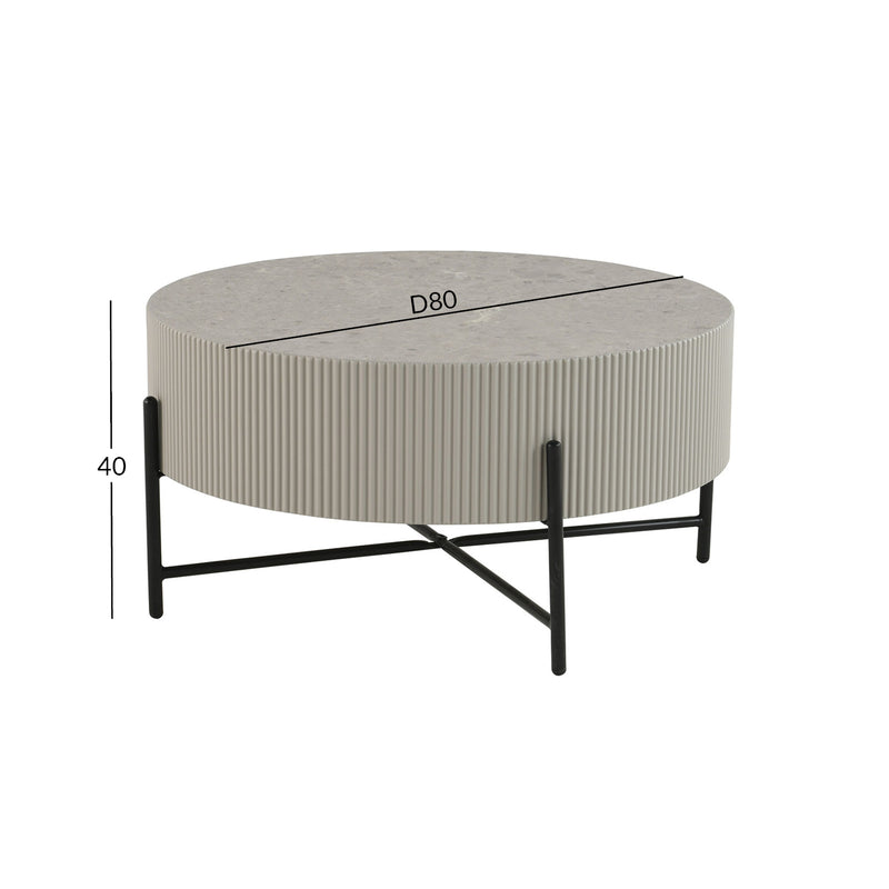 Coffee table ASHER D80xH40cm, grey - kuva 2