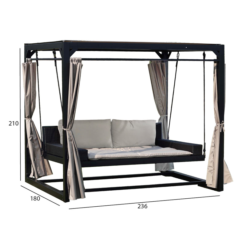 Swing gazebo BARCELONA brown/beige - kuva 2