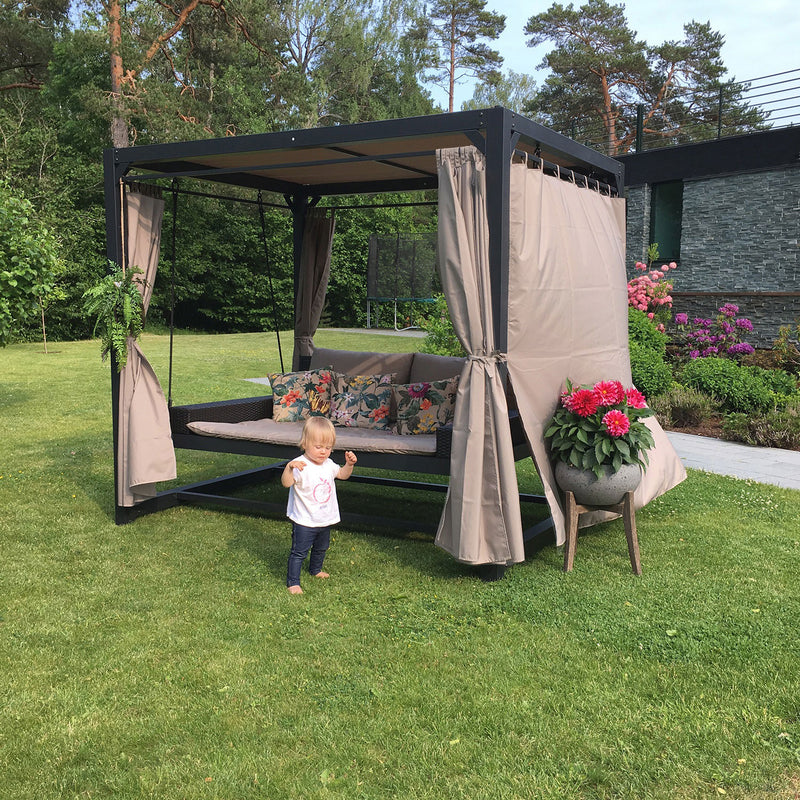 Swing gazebo BARCELONA brown/beige - kuva 5