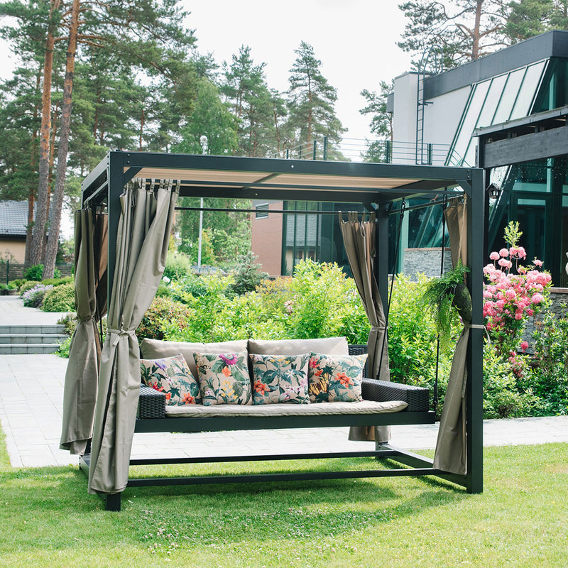 Swing gazebo BARCELONA brown/beige - kuva 6