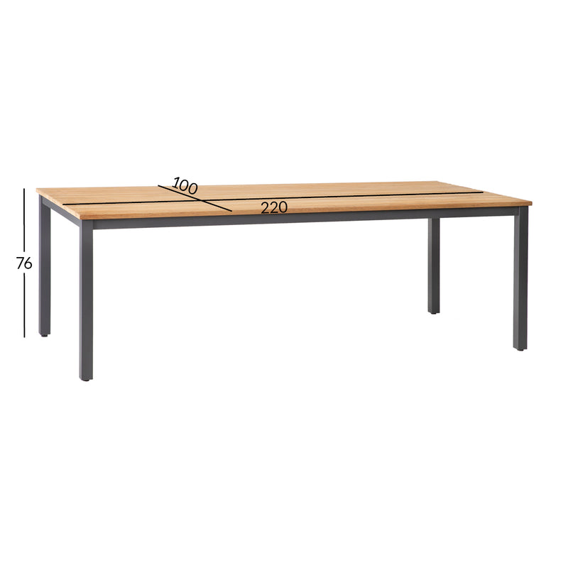 Table MONTANA 220x100xH74cm, teak - kuva 2