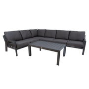 Garden furniture set TOMSON table and corner sofa, dark grey - 13457