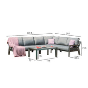 Garden furniture set TOMSON table and corner sofa, dark grey - kuva 2