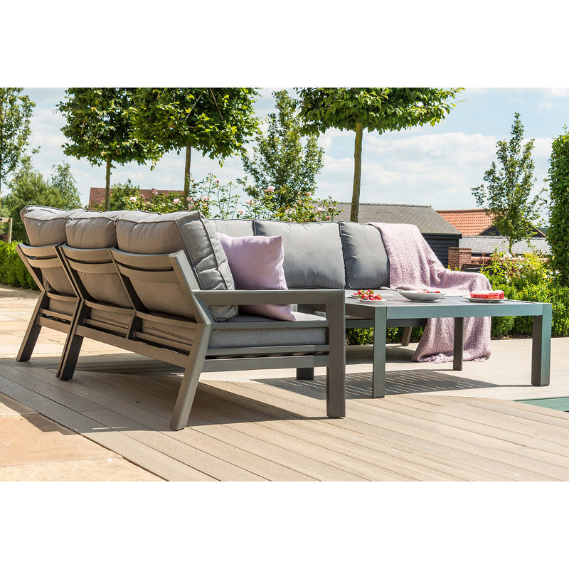 Garden furniture set TOMSON table and corner sofa, dark grey - kuva 4
