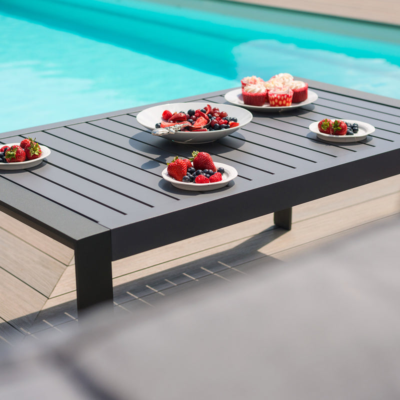 Garden furniture set TOMSON table and corner sofa, dark grey - kuva 5