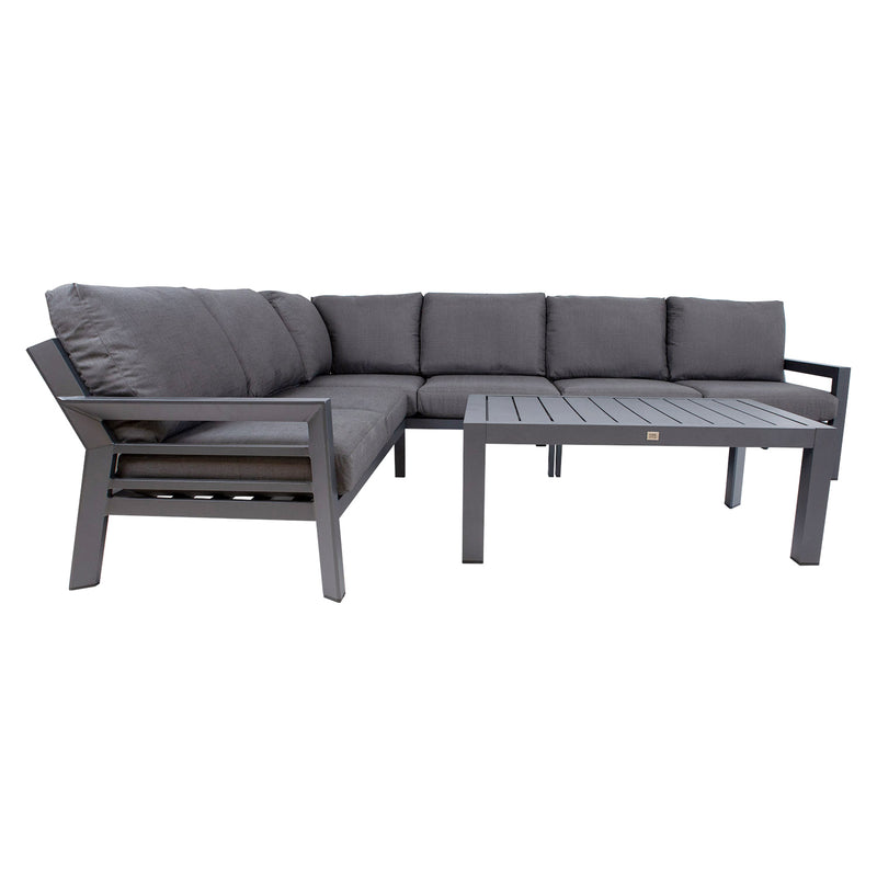 Garden furniture set TOMSON table and corner sofa, dark grey - kuva 7
