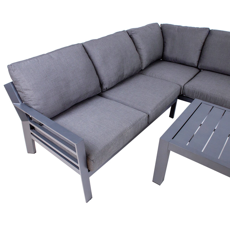 Garden furniture set TOMSON table and corner sofa, dark grey - kuva 8