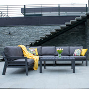 Garden furniture set TOMSON table and corner sofa, dark grey - kuva 10
