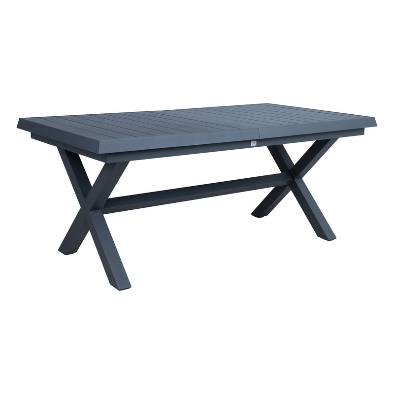 Table COLUMBUS 183/243x100xH76cm, dark grey - 13594