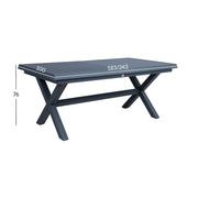 Table COLUMBUS 183/243x100xH76cm, dark grey - kuva 2