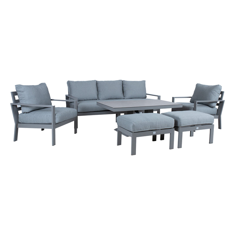 Garden furniture set RIO 6-parts, greyish beige - 13595