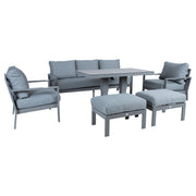 Garden furniture set RIO 6-parts, greyish beige - kuva 5