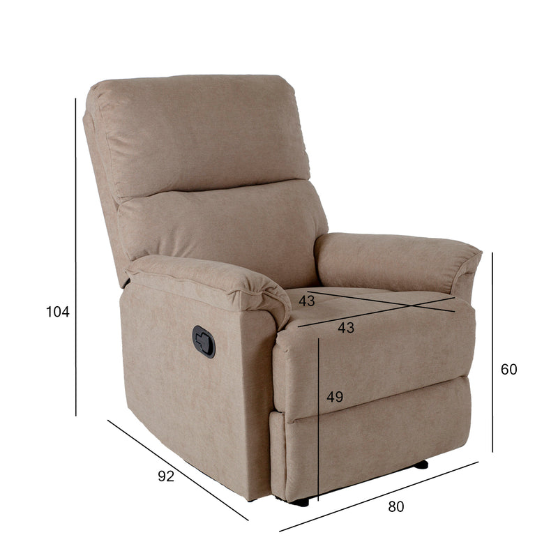 Recliner armchair GUSTAV with manual mechanism, dark beige - kuva 2