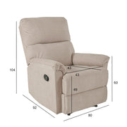 Recliner armchair GUSTAV with manual mechanism, taupe - kuva 2