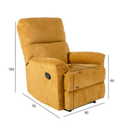 Recliner armchair GUSTAV with manual mechanism, yellow - kuva 2