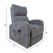 Recliner armchair BARNY with electric lifting mechanism, grey - kuva 2