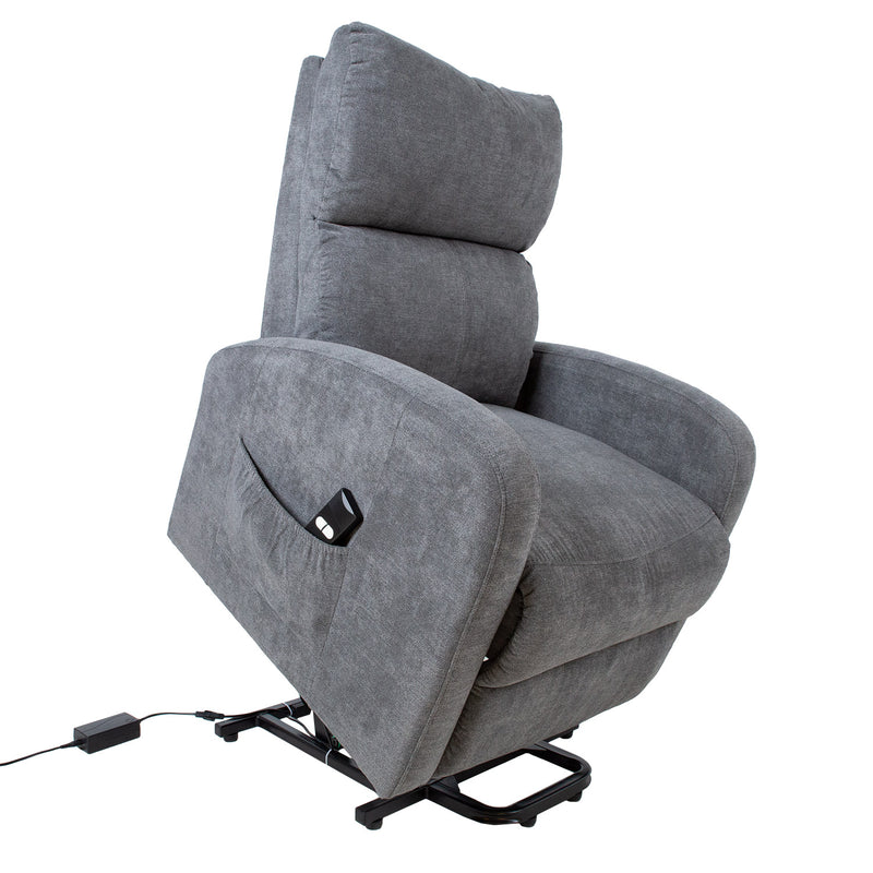 Recliner armchair BARNY with electric lifting mechanism, grey - kuva 8