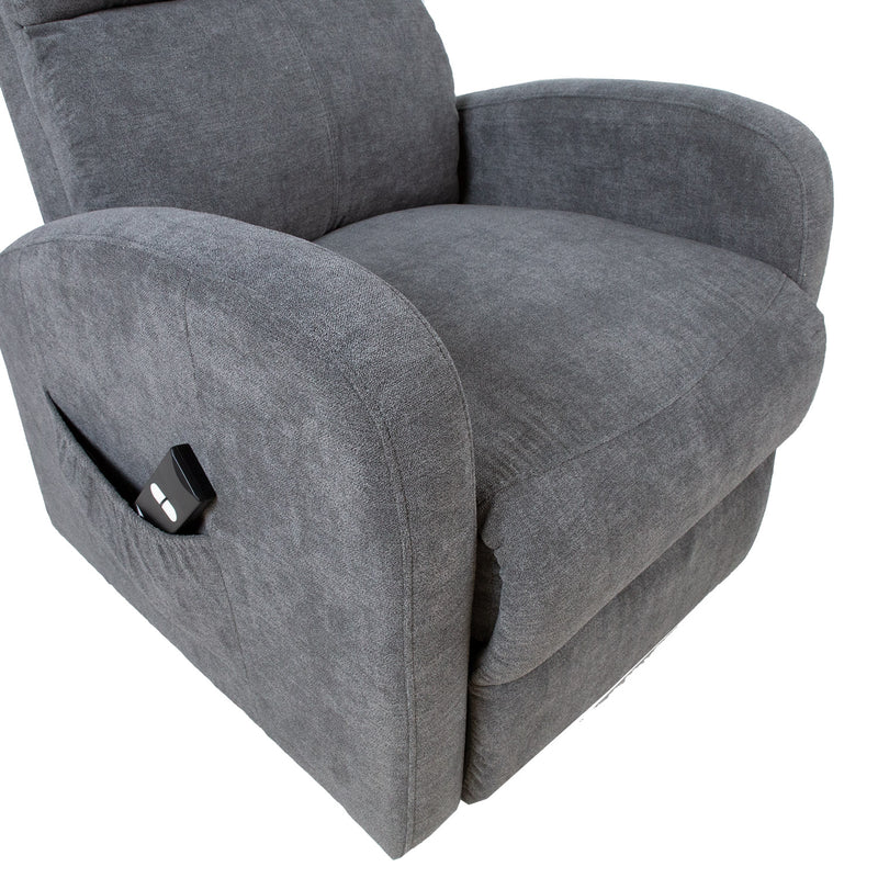 Recliner armchair BARNY with electric lifting mechanism, grey - kuva 10