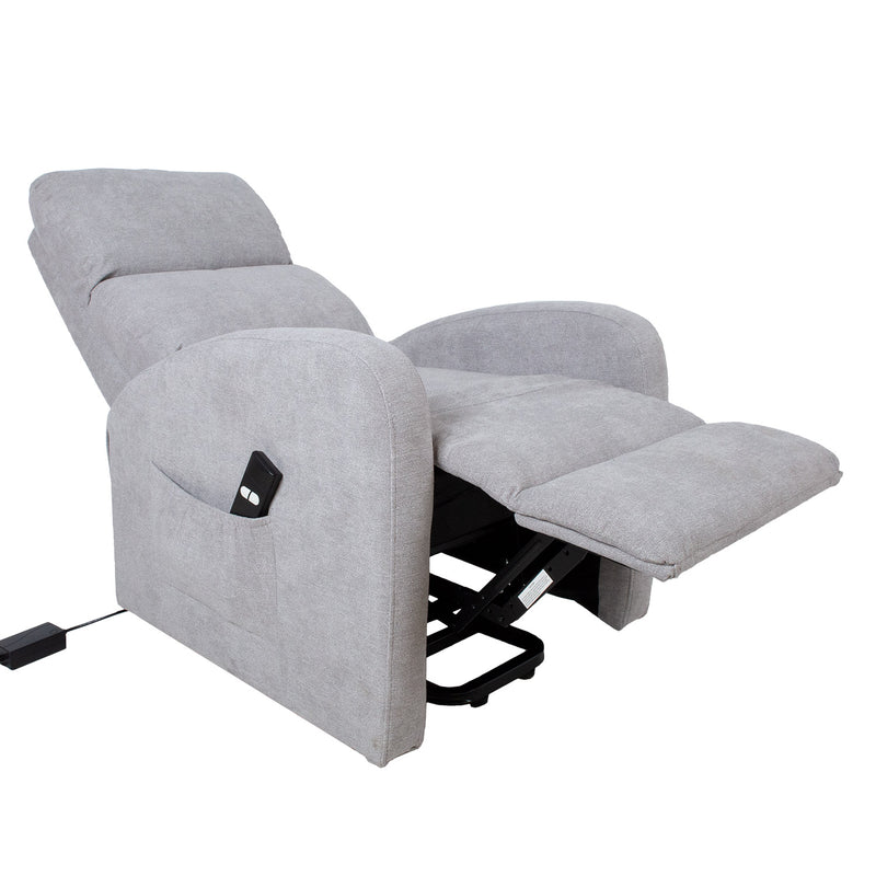 Recliner armchair BARNY with electric lifting mechanism, light grey - kuva 3
