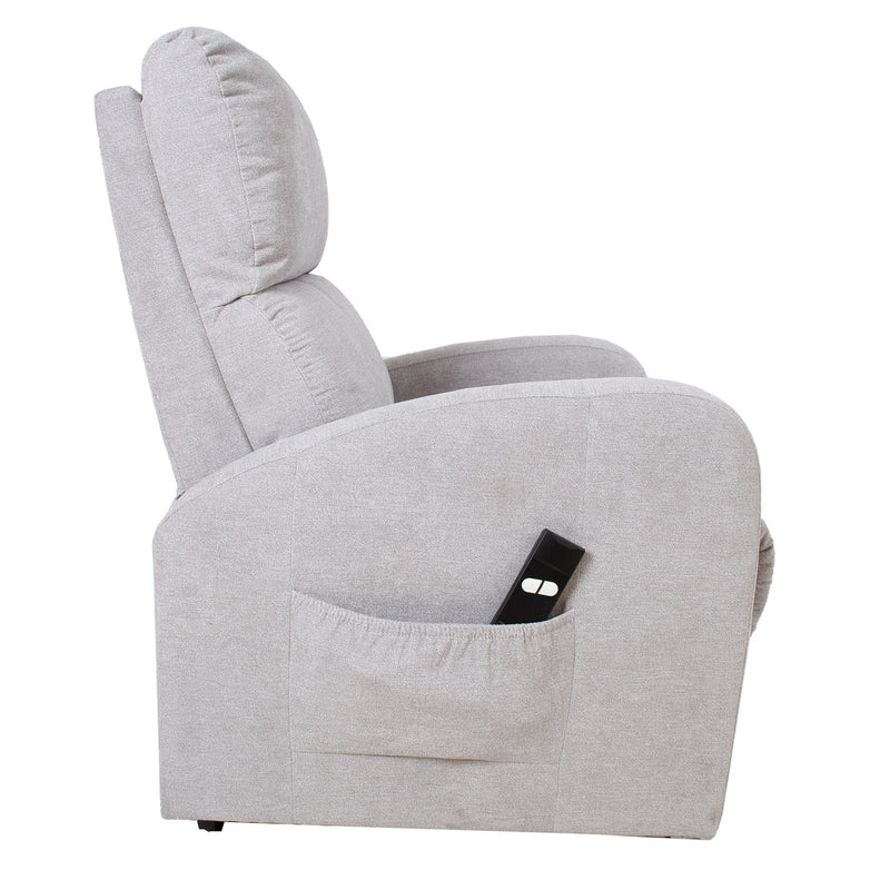 Recliner armchair BARNY with electric lifting mechanism, light grey - kuva 5