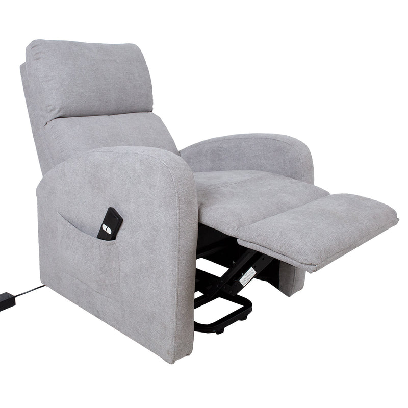 Recliner armchair BARNY with electric lifting mechanism, light grey - kuva 7