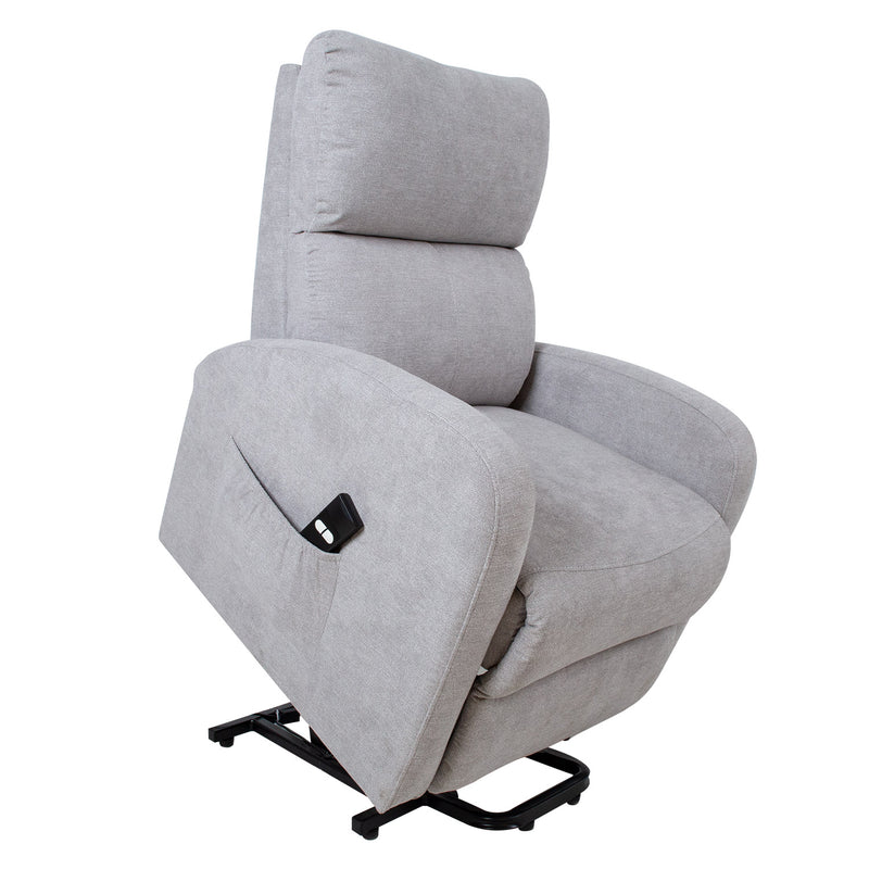 Recliner armchair BARNY with electric lifting mechanism, light grey - kuva 8