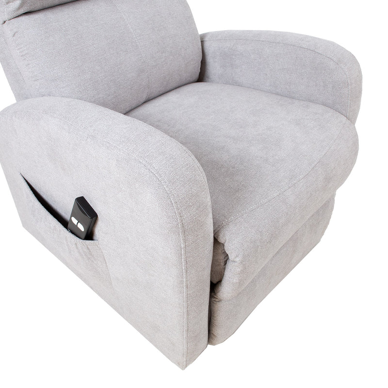 Recliner armchair BARNY with electric lifting mechanism, light grey - kuva 10