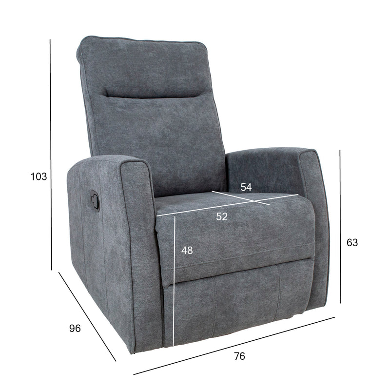 Recliner armchair EDDY with swinging and rotating manual mechanism - kuva 2