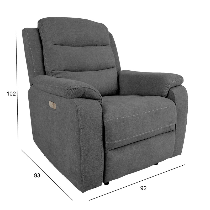 Recliner armchair MIMI with electric mechanism, grey - kuva 2