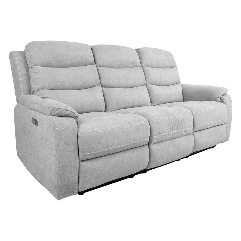 Recliner sofa MIMI 3-seater with electric mechanism, light grey - 14084