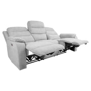 Recliner sofa MIMI 3-seater with electric mechanism, light grey - kuva 3