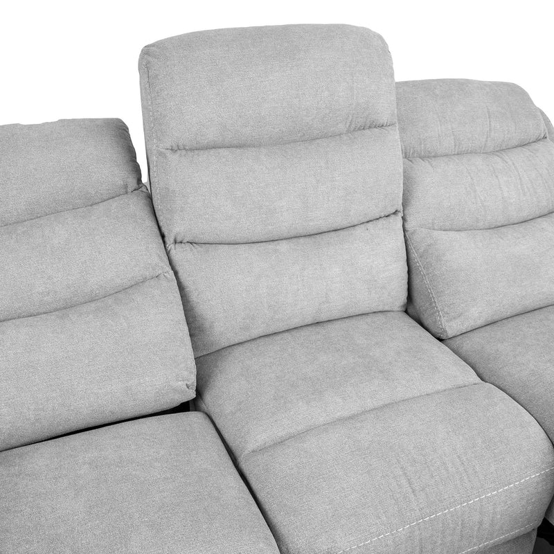 Recliner sofa MIMI 3-seater with electric mechanism, light grey - kuva 6
