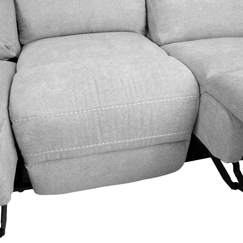 Recliner sofa MIMI 3-seater with electric mechanism, light grey - kuva 7