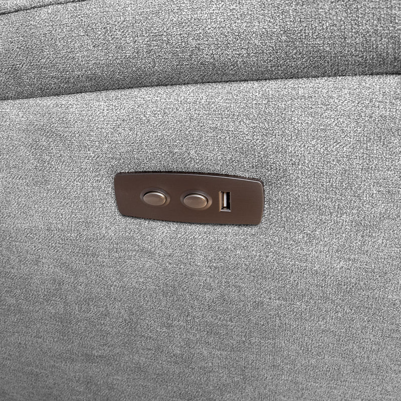 Recliner sofa MIMI 3-seater with electric mechanism, light grey - kuva 8