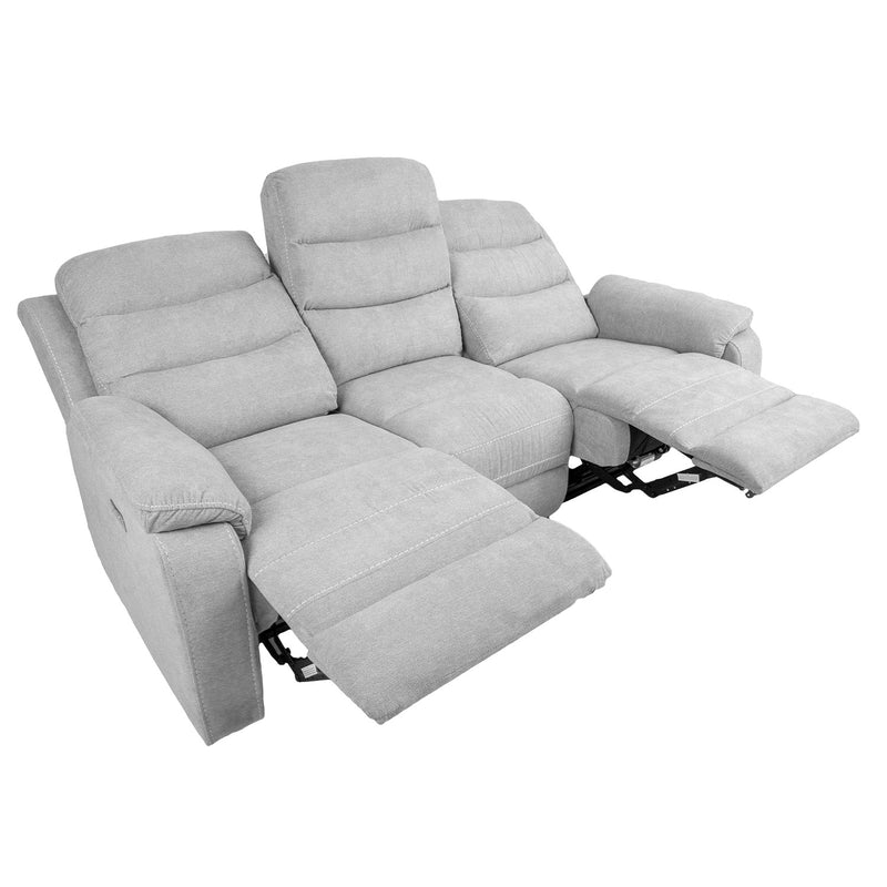 Recliner sofa MIMI 3-seater with electric mechanism, light grey - kuva 9