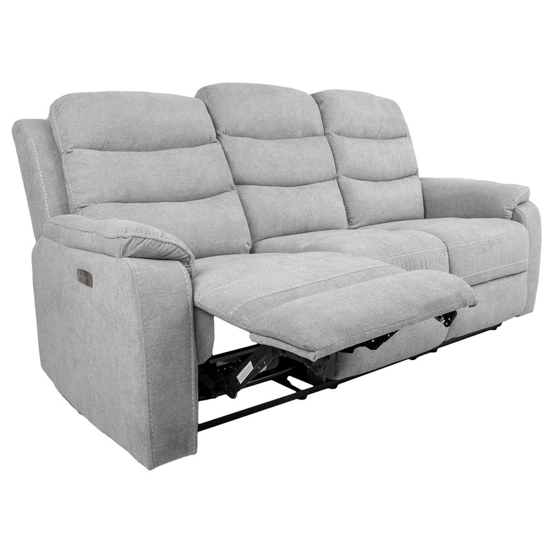 Recliner sofa MIMI 3-seater with electric mechanism, light grey - kuva 10