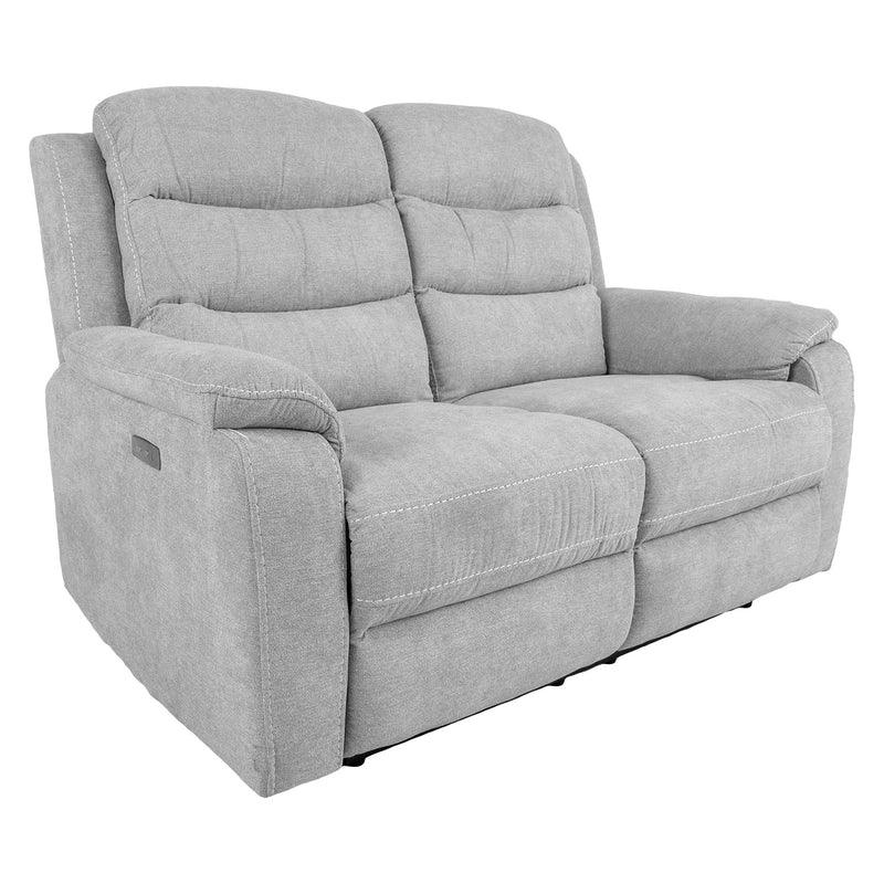 Recliner sofa MIMI 2-seater with electric mechanism, light grey - 14085