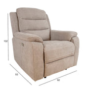 Recliner armchair MIMI with electric mechanism, light grey - kuva 2