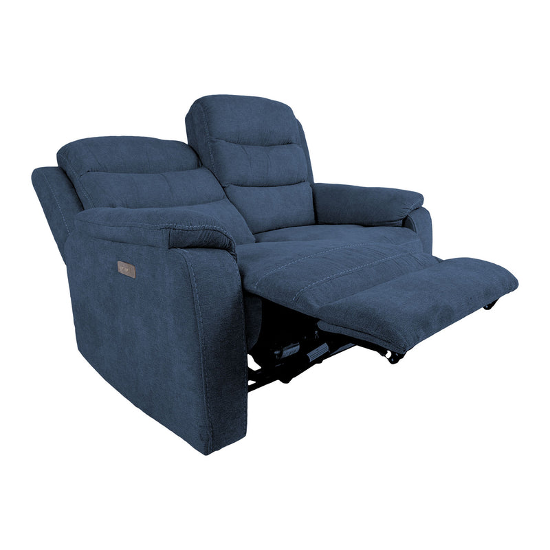 Recliner sofa MIMI 2-seater with electric mechanism, blue - kuva 2